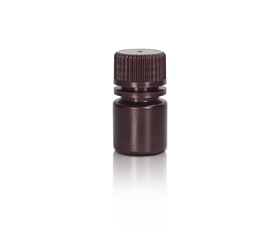 8mL PP Reagenzflasche und Kappe' Weithals' Bernstein ' Unsteril100Stück/Beutel' 10Beutel/Karton