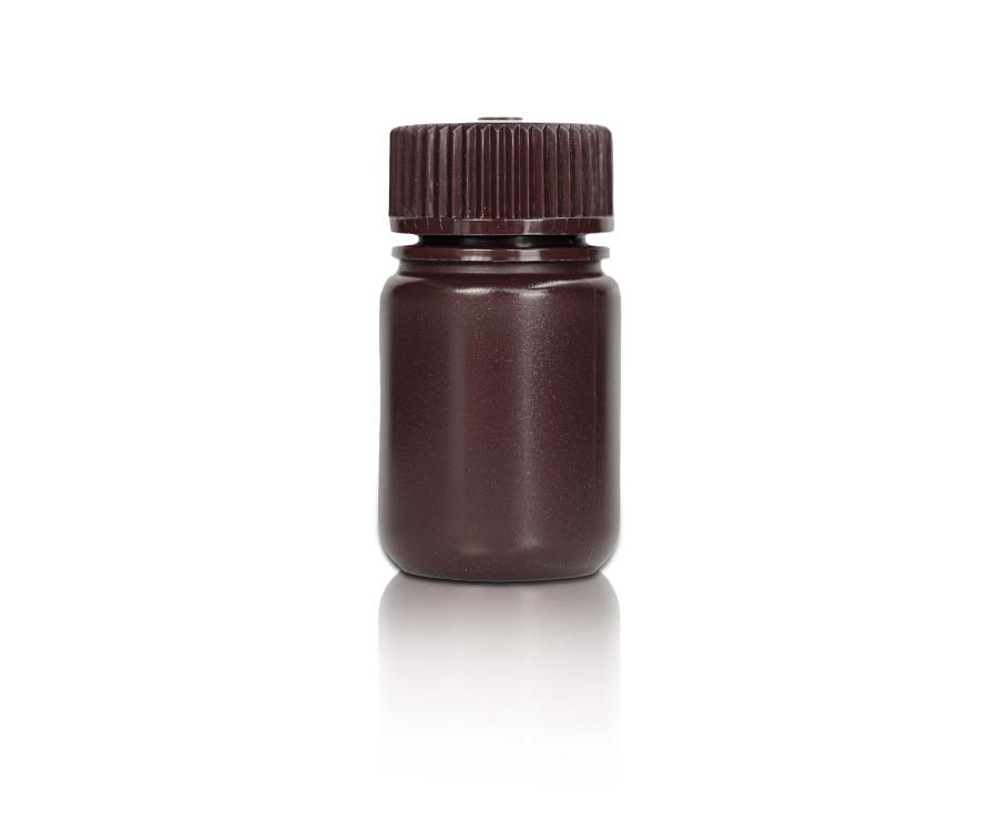 30mL PP Reagenzflasche und Kappe' Breite Öffnung' Bernstein ' Unsteril100Stück/Beutel' 10Beutel/Karton