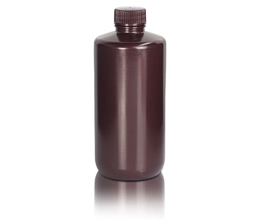 500mL HDPE-Reagenzienflasche und Deckel' Enghals' Bernstein' Unsteril10Stück/Beutel' 10Beutel/Karton