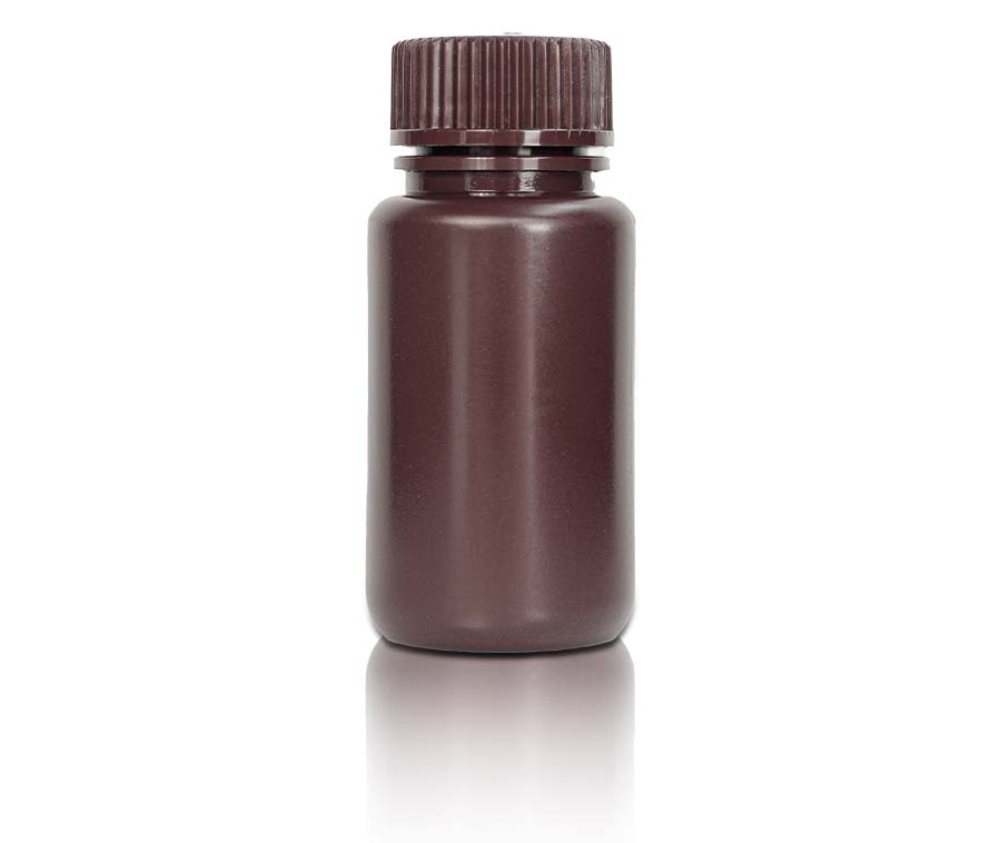60 mL PP-Reagenzienflasche und Kappe' Weithals' Bernstein ' Unsteril50 Stück/Beutel' 10 Beutel/Karton