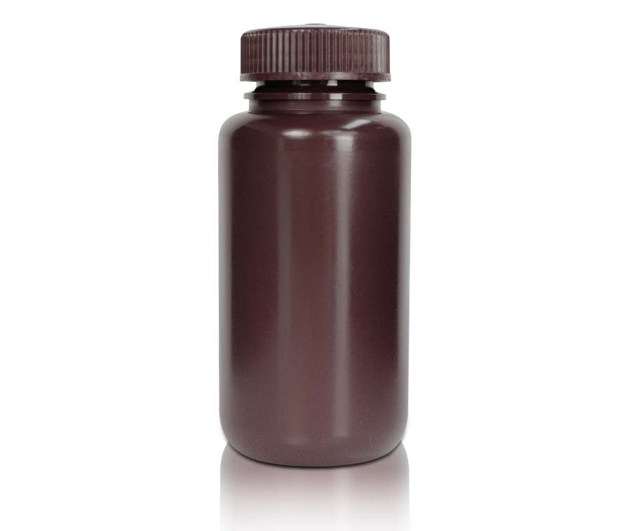 500 mL PP-Reagenzienflasche und Deckel' Weithals' Bernstein ' Unsteril10 Stück/Beutel' 10 Beutel/Karton