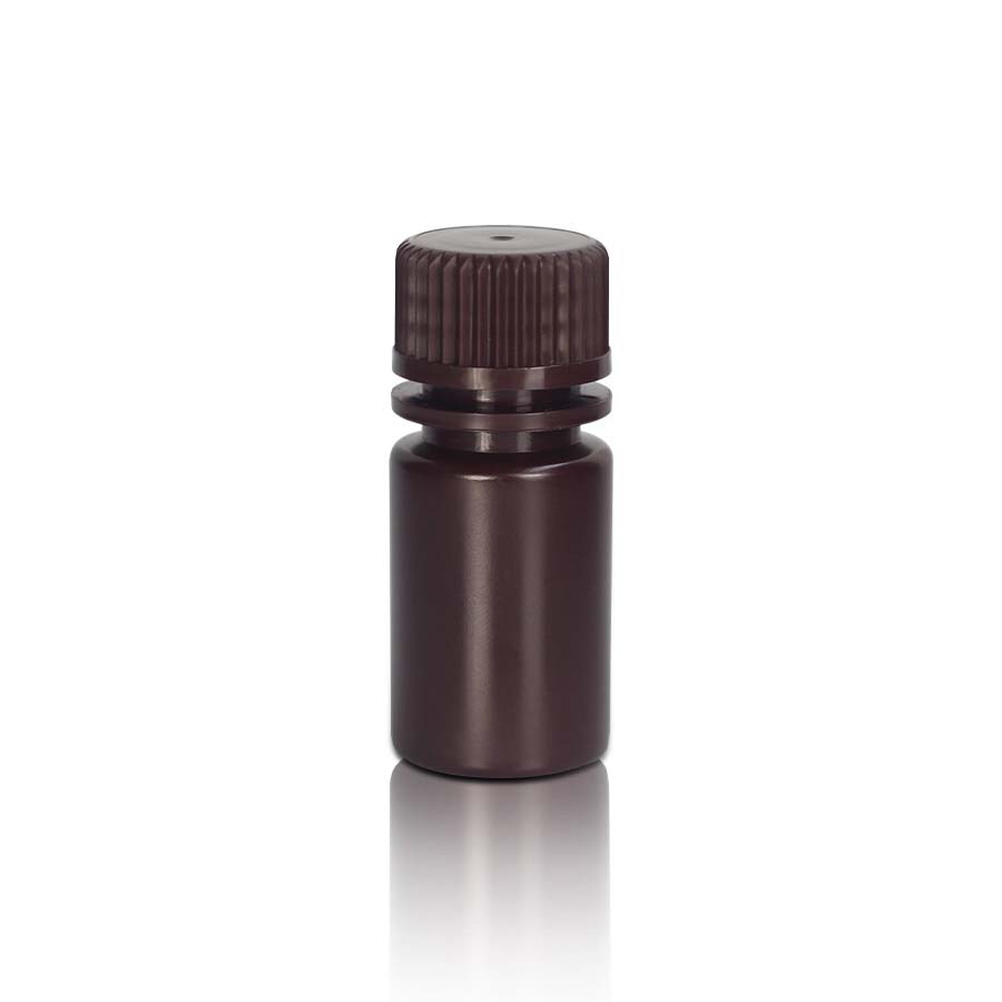15 mL HDPE-Reagenzienflasche und Kappe' Weithals' Bernstein' Unsteril100 Stück/Beutel' 10 Beutel/Karton