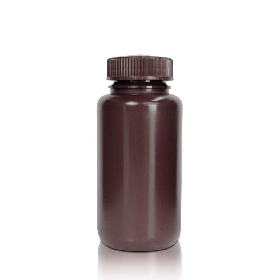 250 mL HDPE-Reagenzienflasche und Deckel' Weithals' Bernstein' Unsteril 20 Stück/Beutel