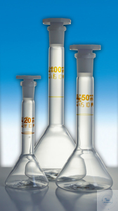 [3 669 200] (3 669 200) Messkolben, Trapezform, DIN-A, mit  NS-PE-Stopfen, konformitätsbescheinigt,  100 ml, NS 12/21, DIFFICO braun,    