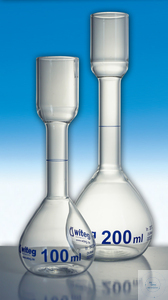 [3 671 100] (3 671 100) Messkolben nach Kohlrausch 100 ml,   für Zuckeruntersuchung, blau graduiert,  aus DURAN Rohr gefertigt  