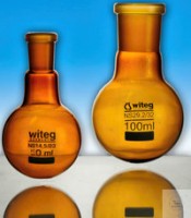 [0 618 002] Flask, round bottom, 2.000 ml,  center neck, ST 29/32, 166 x 260 mm,  amber stained, acc. to DIN 12348,  pack = 10 pcs.