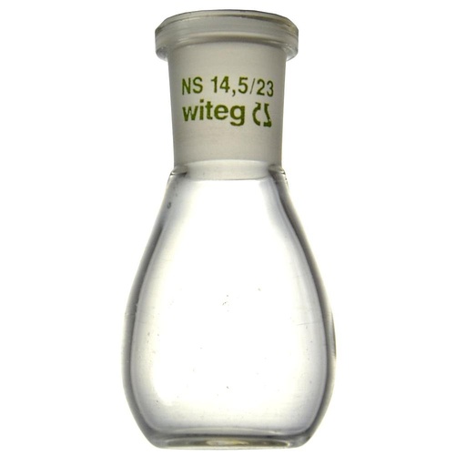 [0 658 212] Flask, pear shaped, 12 ml, ST 19/26,  centered, Preciso, flat bottom,  pack = 10 pcs.