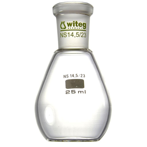 [0 658 300] Flask, pear shaped, 100 ml, ST 19/26,  centered, Preciso, flat bottom,  pack = 10 pcs.