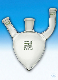 [0 782 050] Flasks, pear shaped, side necks angled, 50 ml,  CN ST 19/26, SN ST 14/23  