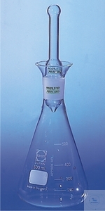 [2 438 300] Iodine-flasks, made from DURAN tubing,   w. funnel, w. hollow ns-glass-stopper  w. extra long stem, 300 ml NS 29/32
