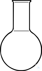 [5 510 001 B] Rundkolben, mittellang, Borosilikatglas,  mit Bördelrand, 1000 ml, Kolben Ø 131 mm,  Höhe 210 mm, Hals Ø 42 mm, Enghals,    
