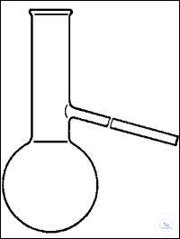 [5 520 500] (5 520 500) Destillierkolben, 500 ml, mit Seitenrohr,   Kolben Ø 105 mm, Höhe 250 mm, Hals Ø 34 mm,   hergestellt aus DURAN Rohr,     