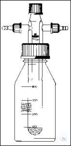 [2 412 001] Security head for gas washing bottles,  with 2 screw-threads, GL 14,  1 screw-thread GL 18