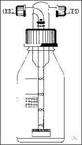 [2 414 502] GAS WASHING BOTTLE,DRECHSEL, 500 ML,  W. SCREW THREAD, GL45, W. SINTERED DISC P2,  TUBING-CONNECTIONS GL14