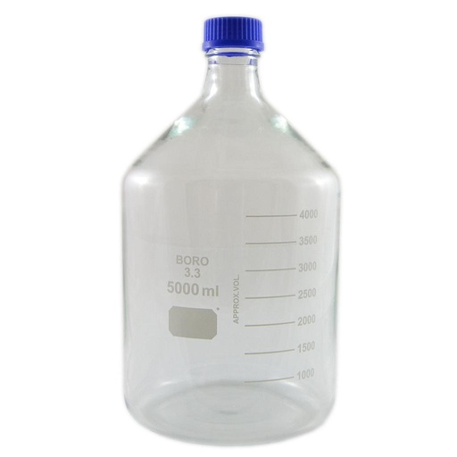 [5 061 005] (5 061 005) Laborflaschen, 5000 ml, ISO-Gewinde, GL 45,   graduiert, hergestellt aus DURAN Rohr,   mit Sicherheitsbeschichtung Witosint