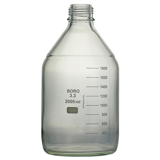 [5 061 200] (5 061 200) Laborflaschen, ISO-Gewinde,   GL 45, 2000 ml, Boro. 3.3 , graduiert,  mit Sicherheitsbeschichtung Witosint