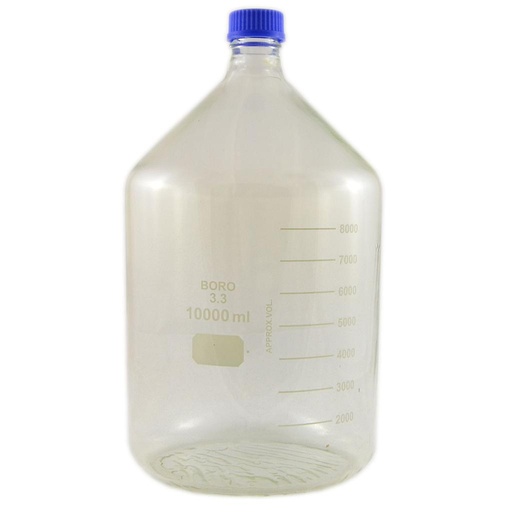 [5 061 900] Laboratory bottles, 10000 ml, with screw thread GL 45,  made from DURAN tubin, with screw cap and pouring ring,  with safety coating Witosint