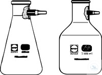 [5 070 220] Filtering bottles, 2000 ml, clear glass,   Erlenmeyer shape, PPN-plastic hose connection  and plastic tubulature, complete