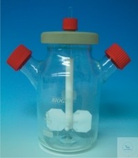 [5 529 001] Spinner flasks "BIOGEN",  100 ml, center-neck screw cap  80 mm, sidearms screw cap  18 mm, o.d. 70 mm, h. 138 mm