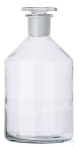 [5 868 002] (5 868 002) Enghals-Steilbrustflaschen, 2000 ml, NS 29/32,   klar, mit halb-hohlem NS-Glasstopfen, Soda-Glas