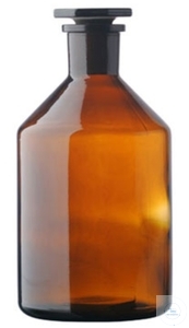 [5 869 100] Bottles conical shoulder, narrow mouth, 100 ml,   NS 14/23, amber, ST-glass-stopper, Soda-Glass