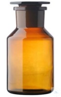[5 874 100] (5 874 100) Weithals-Steilbrustflaschen, 100 ml, NS 29/22,   braun, mit NS-Glasstopfen, Soda-Glas,