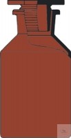 [5 876 100] (5 876 100) Weithals-Steilbrustflaschen, 100 ml, NS 29/22,   braun, mit PE-Stopfen, Soda-Glas,