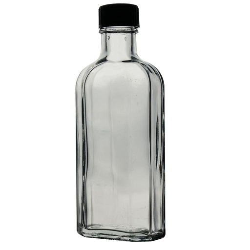 [5 890 125] (5 890 125) Meplatflaschen, 125 ml, Klarglas,  DIN-Gewinde, komplett mit Schraubkappe,    