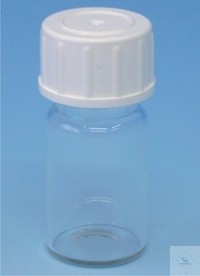 [5 892 130] Specimen bottles, 30 ml, with thread GL 25,  for tests, pills etc., Ø 27 mm, height: 75 mm,   with screw caps made of PE, clear glass  Case = 100 pcs.