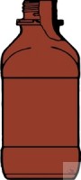 [5 896 100] (5 896 100) Vierkantflaschen Enghals, 100 ml, GL 32,  ohne Ausgussring und Staubschutzkappe,   Klarglas, Kalk-Soda-Glas    
