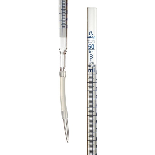 [3 012 901] Burettes DIN B 100 ml:0,2,  with tip and   rubber tubing, Schellbach  Pack = 2 pcs.