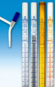 [3 012 505] (3 012 505) Bürette, 50 ml:0,1,DIN-AS,  seitl. VENTILHAHN, PTFE-Spindel,  Schellbachstreifen, KB