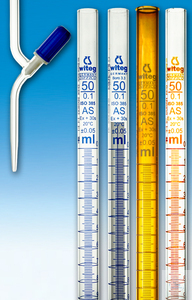 [3 024 107] Burettes DIN AS 10 ml:0,02  with straight needle valve PTFE stopcock.  KB, amber glass  Pack = 2 pcs.