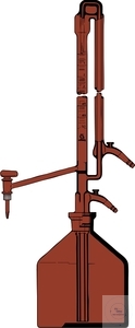 [3 154 104] (3 154 104) Universal-TITRIERAPPARATE,  10 ML:0,02 DIN-AS,SEITL.HAHN,  NS-GLASKÜKEN,BRAUNGLAS,  KON.BESCHEINIGT.  M.2L FLASCHE,OHNE DRUCKBALL    
