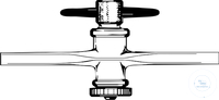 [0 205 004] 1-Wege-Hahn, NS 18,8/4, PTFE,  mit NS-PTFE-Küken und   Hahnsicherung, DIN 12541 