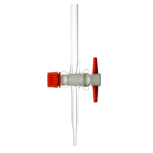 [0 234 111] Stopcocks for burettes, straight, ST 12,5, bore: 1,6 mm,   acc. to DIN 12541, with PTFE-plug,   made from DURAN tubing, for burettes 10 ml