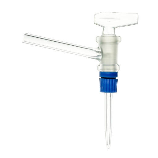 [0 240 111] Stopcock for burettes, lateral, ST 12,5,  bore: 1,6 mm, acc. to DIN 12541,  ST-PTFE-plug, made from DURAN tubing,  for burettes 10 ml