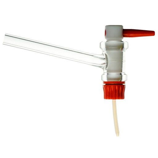 [0 240 121] Stopcock for burettes, lateral, ST 12,5,  bore: 1,6 mm, acc. to DIN 12541,  with ST-PTFE-plug, made from DURAN tubing,  for burettes 25 ml  