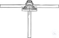 [0 263 0041] (0 263 0041) 3-Wege-Hahn, T-Bohrung, NS 18,8, mit  massivem NS-Küken, 10 x 110 mm,  überdrehsichere Gewindehahnsicherung,  B: 4,0 mm, DIN 12554