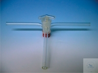 [0 268 102] (0 268 102) 3-Wege-Hahn nach Czako, NS 18,8,  mit massivem NS-Küken und  Biegerohransätzen, 9 x 100 mm,  Bohrung: 2,5 mm, DIn 12563