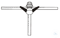 [0 269 102] 3-Wege-Hahn nach Czako, NS 18,8, mit  NS-PTFE-Küken, Gewindehahnsicherung,  Biegerohransätze, 9 x 100 mm,  Bohrung: 2,5 mm, DIN 12563