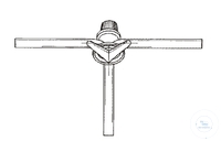 [0 269 202] 3-Wege-Hahn nach Czako, NS 18,8, mit  hohlem Küken und Biegerohransätzen.  Gewindehahnsicherung, 9 x 100 mm,  Bohrung: 2,5 mm, DIN 12563