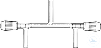[0 290 306] (0 290 306) 3-Wege-Hochvakuum-Ventilhahn, "Witaflo",  rot, Bohrung: 6 mm Gesamtlänge: 220 mm,  Ansatz: 10 mm