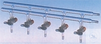 [0 778 110] (0 778 110) Stickstoff-Verteilerrechen mit 5 Patent-Hähnen,  Anschlüsse mit Schlaucholiven 8mm,  Borosilikatglas 3,3