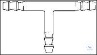 [2 864 002] T-connection tubes with serrated ends  length 45 mm, d. 8 mm