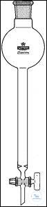 [2 123 005] Chromatographiesäulen mit Vorratsgefäß 500 ml,  Hülse NS 29/32, NS-PTFE-Hahn, mass. Küken,  30 x 400 mm, 280 ml, B: 2,5 mm