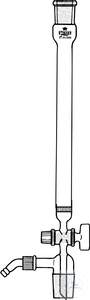 [2 136 006] CHROMATOGRAPHIESÄULEN,  NS-HÜLSEN, NS-KERN 29/32, NS-PTFE-HAHN,  MASSIVE KÜKEN, GEWINDEHAHNSICHERUNG,  ABSAUGROHR, ABTROPFSPITZE,  EINGESCHMOLZENE FRITT P0,  30 X 200 MM, 80 ML, BOHR: 2.5 MM  