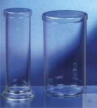 [2 140 730] Separating chambers-TLC, round, with glass cover,  for plates 200/100 mm, Ø 130 mm, height 230 mm