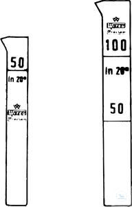 [2 150 100] (2 150 100) Colorimeterzylinder n. Nessler, 100 ml  hohe Form, aufgeschmolzene optisch reine Bodenplatte,  Marken bei 100 ml, Höhe: 220 mm; D: 32 mm 