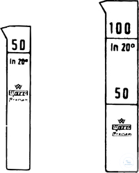 [2 151 150] (2 151 150) Colorimeterzylinder n. Nessler, 100 ml,   niedrige Form, mit aufgeschmolzener, optisch   reiner Bodenplatte, Markierung bei 50 + 100 ml,   Höhe: 180 mm, Dia.: 34 mm